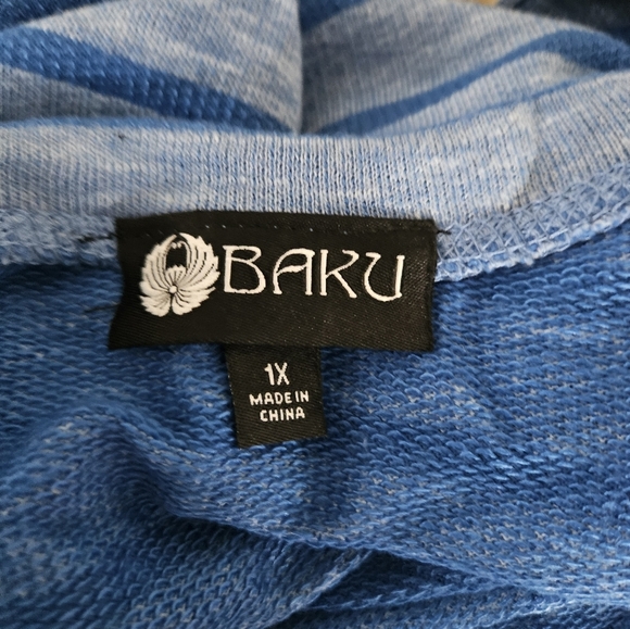 BAKU Striped Shirt, Blue, Size 1X, NWT! - Picture 4 of 5